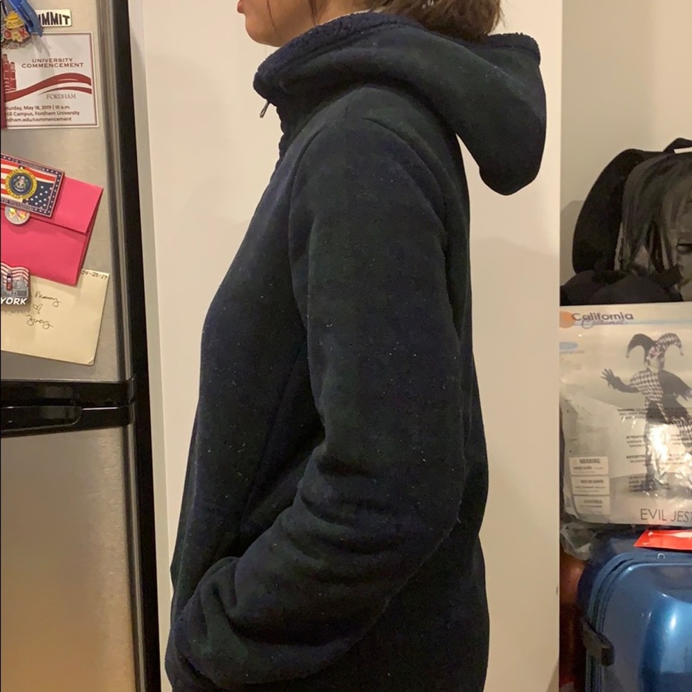 Uniqlo green plaid hooded jacket size M